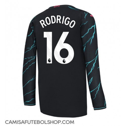 Camisa de time de futebol Manchester City Rodri Hernandez #16 Replicas 3º Equipamento 2023-24 Manga Comprida